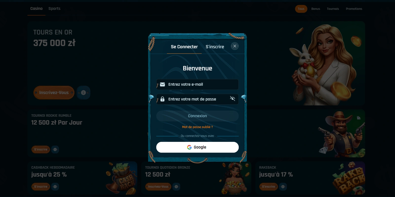 Connexion rapide RingoSpin Casino interface sécurisée accès joueur simple